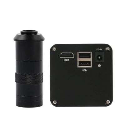 LIUZHENZHEN IMX385 1080P HDMI Industrial Measurement Video Microscope Camera C Mount U Disk Video Recorder for PCB Phone Soldering(with 100x Lens,Measurement)