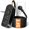 Short Extension Cord, 3 Outlets 3ft Extension Cord, 1875W Weatherproof Small Surge Protector, Mountable Small Extension Cord for Home, Outdoor, Travel. view 1