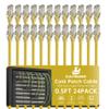 0.5 Foot Cat6 Patch Cables(24 Pack), Solid Pure Copper Patch Cord, Cat 6 Ethernet Cable, UTP Network, High Speed RJ45 Internet Cables, Compatible for Router, Switche, PC, Server, PS4/5, Xbox - Yellow view 1
