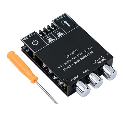 Hosyond ZK-1002T 100W+100W Bluetooth Amplifier Board with Treble and Bass Control 2.0 Channel Stereo Bluetooth AMP Board for DIY Speakers Home Theater