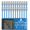 0.5 Foot Cat6 Patch Cables(24 Pack), Solid Pure Copper Patch Cord, Cat 6 Ethernet Cable, UTP Network, High Speed RJ45 Internet Cables, Compatible for Router, Switche, PC, Server, PS4/5, Xbox - Blue view 1
