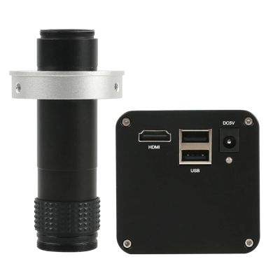 IMX385 1080P HDMI Industrial Measurement Video Microscope Camera C Mount U Disk Video Recorder for PCB Phone Soldering(with 130x Lens,Not Measurement)