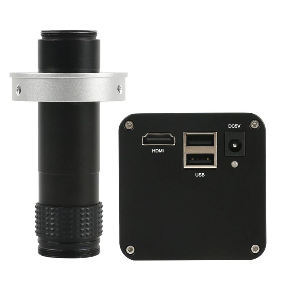 IMX385 1080P HDMI Industrial Measurement Video Microscope Camera C Mount U Disk Video Recorder for PCB Phone Soldering(with 130x Lens,Not Measurement)