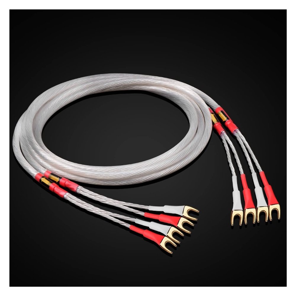 LEOSP 1 Pair HiFi Speaker Cable Silver-Plated Speaker Wire for Connect Amplifier and Speaker(3 Meters)