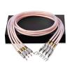 LEOSP 1 Pair HiFi Speaker Cable Copper and Silver Speaker Wire with Carbon Fiber Banana and Y Plug(2.5 Meters) view 1