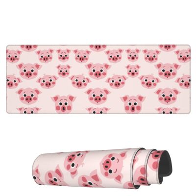 Famame Laptop Mouse Pad Pig Big Nose Pattern Desk Mat with Stitched Edges 31.5X 11.8 inch Non-Slip Large Keyboard Rubber Writing Table Mat for Office Home