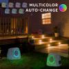 NiceBuy 2-Pack Rock Speakers Outdoor Water-Resistant Solar Powered Patio Speaker with 3 Mode Lights and Pair System and USB Rechargeable for Pool Outside Garden Yard Deck view 3