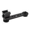 Estink Triple Cold Shoe Mount Plate, Aluminum Alloy Microphone Stand Adapter with Screw Holes, for LED Light, Photography (Black) view 1