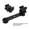 Estink Triple Cold Shoe Mount Plate, Aluminum Alloy Microphone Stand Adapter with Screw Holes, for LED Light, Photography (Black) view 3