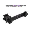 Estink Triple Cold Shoe Mount Plate, Aluminum Alloy Microphone Stand Adapter with Screw Holes, for LED Light, Photography (Black) view 4