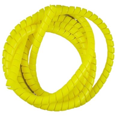 2 Meter Pipe Wire Protective Sleeve Spiral Protector 8mm 10mm 12mm 14mm 16mm Spiral Wrap Sleeving Tube Flame Retardant Cable Sleeves Band Winding Wraps Cable(Yellow,10mm Inside Diameter)