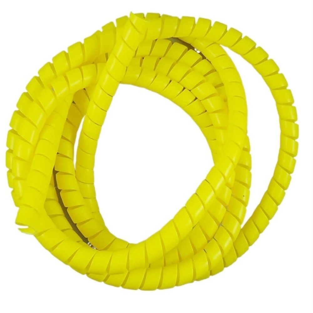 2 Meter Pipe Wire Protective Sleeve Spiral Protector 8mm 10mm 12mm 14mm 16mm Spiral Wrap Sleeving Tube Flame Retardant Cable Sleeves Band Winding Wraps Cable(Yellow,10mm Inside Diameter)