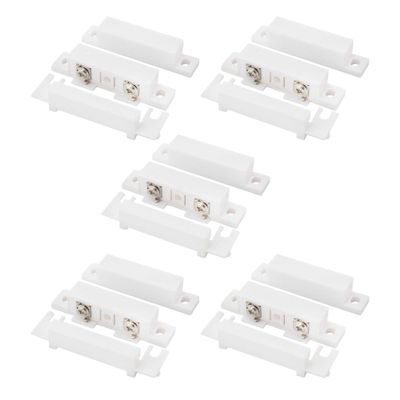 FOCMKEAS 5Pcs Magnetic Reed Switch Wired Surface Mount Normally Open NO Contact Sensor Alarm Magnetic Door Switch with 2 Wires, PVC, MC-31