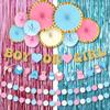 KatchOn, Pink and Blue Foil Fringe - 6.4x8 Feet, Pack of 2 | Boy or Girl Gender Reveal Banner - 10 Feet, Pack of 13 | Girl or Boy Gender Reveal Decorations | Gender Reveal Garland | Baby Shower Decor view 1
