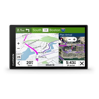 Garmin dzl OTR620, High-Res 6 GPS Truck Navigator, Custom Routing, Satellite Imagery, Wind Speed, Community-Shared Loading Docks, Truck Entrances, Parking Availability
