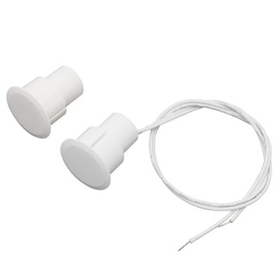 FOCMKEAS Recessed Wired Security Window Door Contact Sensor, Normally Open NO, Door Alarm Magnetic Reed Switch with 2 Wire, ABS White, RC-36