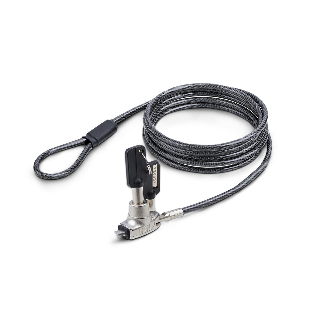 StarTech.com Slim Lock Noble Wedge Slot Compatible, 6.6ft (2m) Locking Cable, Desk Anti-Theft Security for Laptop/Notebook