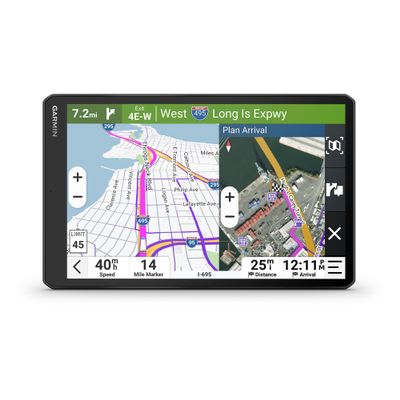 Garmin dzl OTR1020, Extra-Large High-Res 10 GPS Truck Navigator, Custom Routing, Satellite Imagery, Wind Speed, Community-Shared Loading Docks, Entrances and Parking