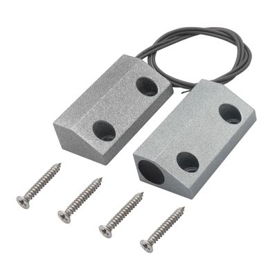 FOCMKEAS Magnetic Reed Switch Wired Surface Mount Normally Open NO Contact Sensor Alarm Magnetic Door Switch with 2 Wires, Zinc Alloy Sliver, MC-56