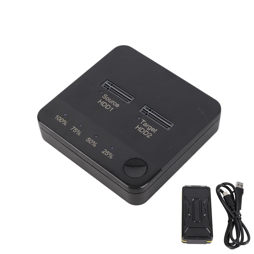 Tiiyee M.2 SSD Duplicator, Hard Drive Cloner Dual Bay and Dock Offline 1Gbps Reading Writing USB C to SATA Docking Station for B Key/B M Key Old SSD Data Transmission Size 2230 22242 2260 2280 22110