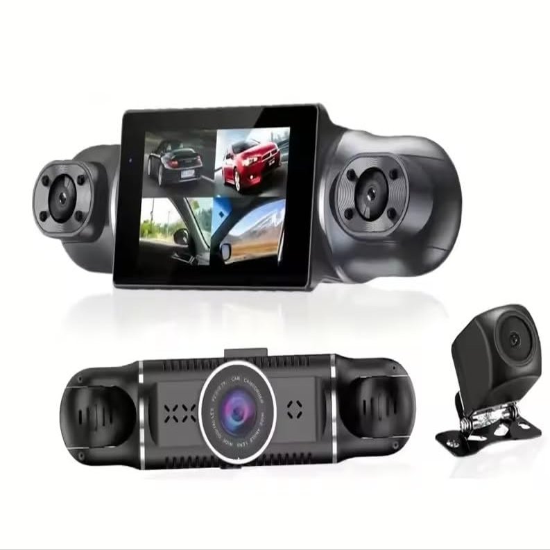 solobesafe 4 Lens Dash Cam with 4 Lens 1080P Full HD 3 inch Display Night Vision G Sensor- Car Black Box Car DVR