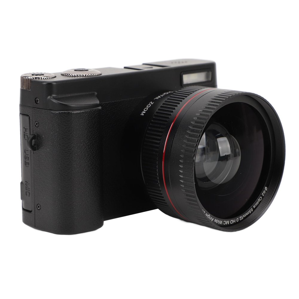 4K Digital Camera, HD Compact Digital Camera, Auto Focus 16X Zoom, 3 Inch Flip Screen, Built in Flash, LED Light Support, Selfie Flip Vlogging Camera for Photography