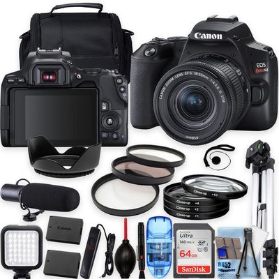 Canon EOS Rebel SL3 w/EF-S 18-55mm f/4-5.6 is STM Lens, Tripod+Shoulder Bag+50 LED+PRO Accessory Bundle (20+Items) (Renewed)