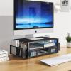 2 Tier Metal Monitor Stand Black Traditional view 4
