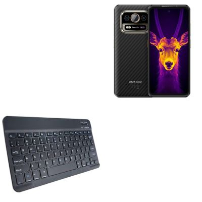 BoxWave Keyboard Compatible with Ulefone Armor 25T Pro - SlimKeys Bluetooth Keyboard, Portable Thin with Chiclet-Style Keys - Jet Black