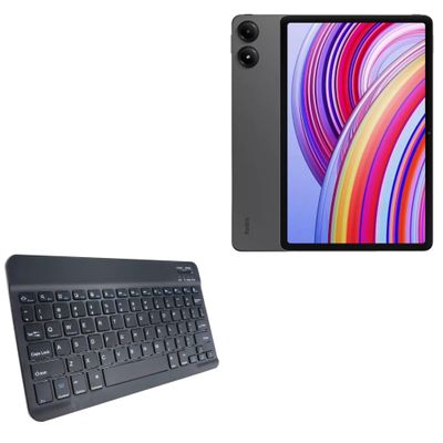 BoxWave Keyboard Compatible with Xiaomi Redmi Pad Pro 5G - SlimKeys Bluetooth Keyboard, Portable Thin with Chiclet-Style Keys - Jet Black