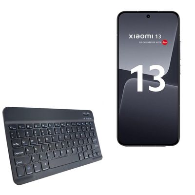BoxWave Keyboard Compatible with Xiaomi Redmi 13 - SlimKeys Bluetooth Keyboard, Portable Thin with Chiclet-Style Keys - Jet Black