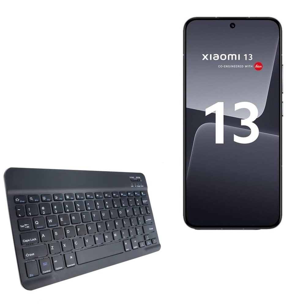 BoxWave Keyboard Compatible with Xiaomi Redmi 13 - SlimKeys Bluetooth Keyboard, Portable Thin with Chiclet-Style Keys - Jet Black