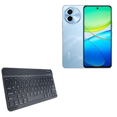 BoxWave Keyboard Compatible with vivo Y38 - SlimKeys Bluetooth Keyboard, Portable Thin with Chiclet-Style Keys - Jet Black