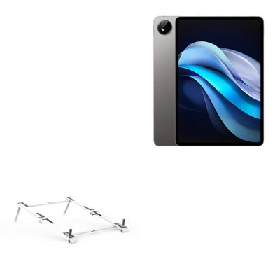 BoxWave Stand and Mount Compatible with vivo Pad3 Pro - Pocket Aluminum Stand 3-in-1, Portable Multi Angle Viewing Riser - Metallic Silver