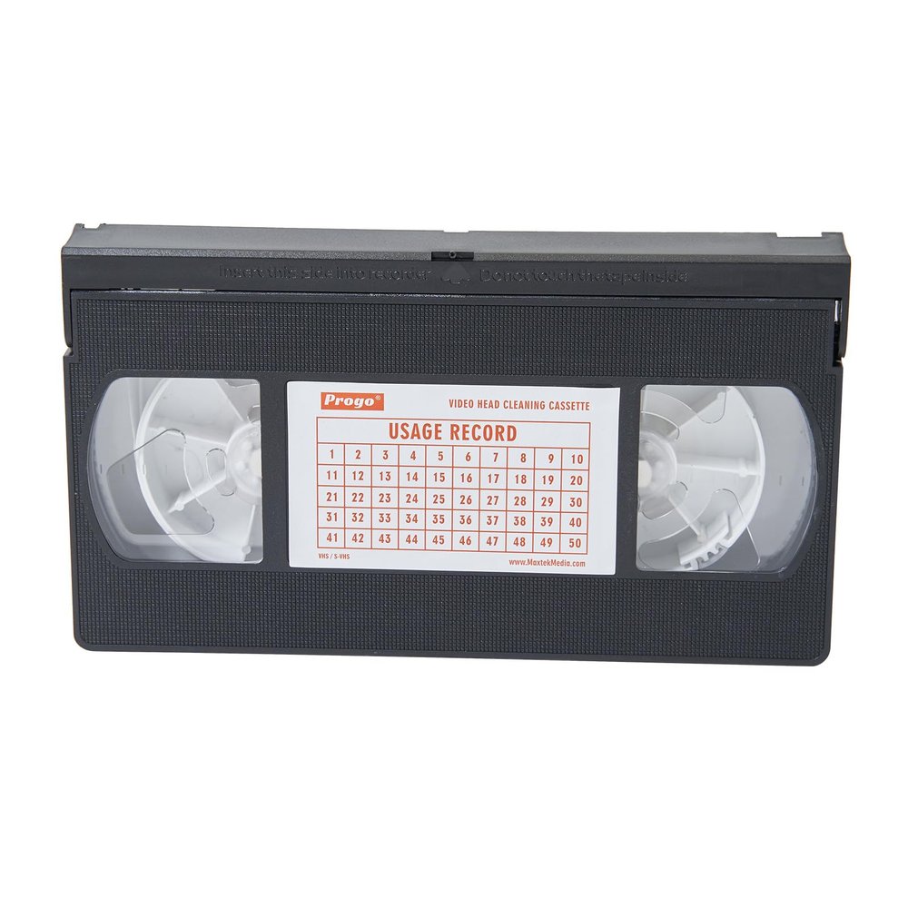 Progo VCR Head Cleaner - VHS Head Cleaner for VHS/VCR Players - Dry Technology, No Fluid Required, Reusable Up to 50 Times, Easy to Use, Safe Cleaning