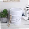 BUTIFULSIC 2pcs Portable White Plastic Bucket with Lid Sturdy Household Storage Container for Water Pet Food Paint Multipurpose Use Easy to Carry view 2