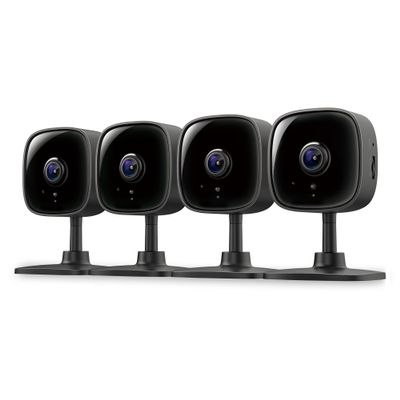 Tapo 1080P Indoor Wired Security Camera - Works as a Baby Monitor & Pet Camera, Motion Detection, 2-Way Audio, Siren, Night Vision, Subscription-Free Local Storage or Optional Cloud, C101(4-Pack)