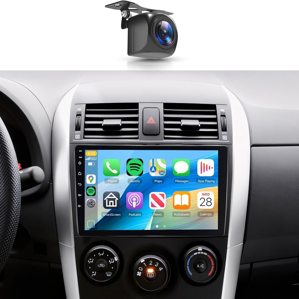 4G+64G for Toyota Corolla 2009-2013 Android Car Radio Stereo with Wireless CarPlay Android Auto,9 inch IPS Touchscreen Car Stereo Bluetooth5.0, GPS, WiFi, SWC,59UI,32EQ AI DSP + HD Backup Camera