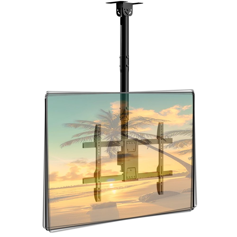 Ceiling TV Mount  Adjustable Hanging Ceiling TV Bracket Fits Most 43-86 inch LCD LED OLED 4K TVs,Pole Ceiling Mount Supports up to 132lbs, Max VESA 600x400mm,Black