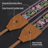 Padwa Lifestyle Embroidered Flower Camera Strap - 2" Wide Classic Vintage Crazy Horse Arts Cowhide Head Camera Straps for Photographers,Universal Neck Shoulder & Crossbody Strap Fit DSLR/SLR Camera view 2