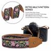 Padwa Lifestyle Embroidered Flower Camera Strap - 2" Wide Classic Vintage Crazy Horse Arts Cowhide Head Camera Straps for Photographers,Universal Neck Shoulder & Crossbody Strap Fit DSLR/SLR Camera view 3