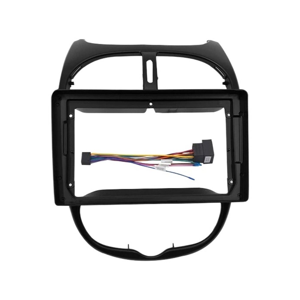 ZHOUKAIDM Radio Frame BYNCG 9 Inch 2Din Car Dashboard Frame CAR DVD Frame Radio Panel Frame Navigation Panel Fit for Peugeot 206 2000-2010 2 Din Android Practical