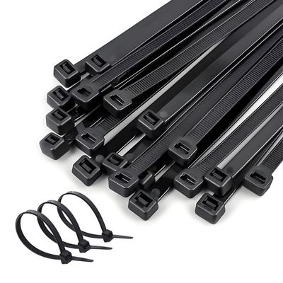 50 Pack 0.3 x 10 inch Black Cable Ties, Heavy Duty Zip Ties with 110 lbs Strength, Self-Locking Nylon Wire Ties, UV and Temperature Resistant for Machinery, Vehicles, Cables, Pipes, Fence by Aroono