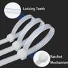 1000 Pack 8 inch Cable Zip Ties Heavy Duty-0.3 in width, Wire Ties with 110 lbs Strength, Self-Locking Nylon Tie Wraps, UV and Temperature Resistant, for Indoor Outdoor by Aroono(White) view 4