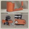 MUZIRI KINOKOO Case Compatible for Fujifilm X-T50/ Fuji XT50 Digital Camera, Retro Style Genuine Leather Fuji XT50/Fuji XT50 Half Case - with Opening Bottom and Hand Grip Design - Brown view 3