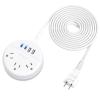 2 Prong Power Strip, NTONPOWER 10 FT Extension Cord, 2 Prong to 3 Prong Outlet Adapter, 180Non-Polarized, 3 Outlets 4 USB (2 USB C), Wall Mount for Old House Non-Grounded Outlets,White view 1