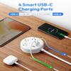 2 Prong Power Strip, NTONPOWER 10 FT Extension Cord, 2 Prong to 3 Prong Outlet Adapter, 180Non-Polarized, 3 Outlets 4 USB (2 USB C), Wall Mount for Old House Non-Grounded Outlets,White view 4