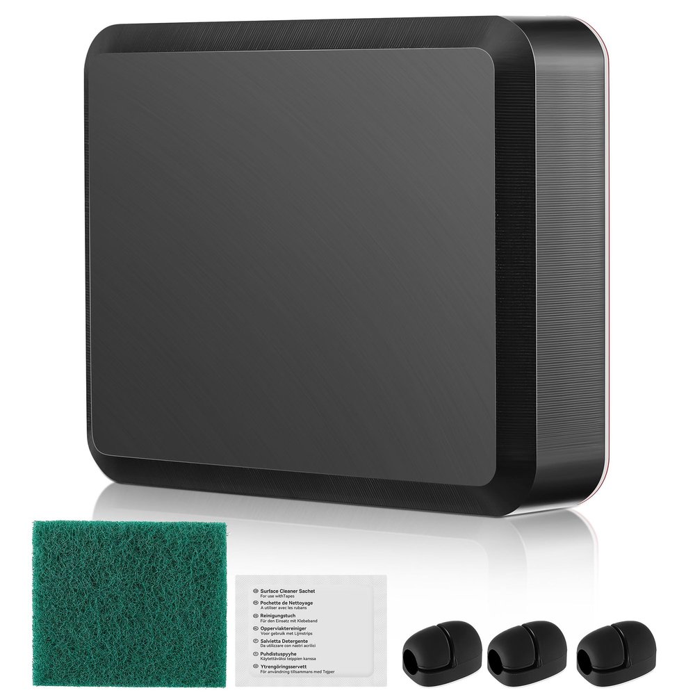 Saillong Transducer Mounting Plate Kit, 25mm Transducer Mount with Adhesive, Adhesive Mounting with Scouring Pads Cleaning Wipes, No Drill Sensor Mount(Black,4.3 x 3.5 Inch)