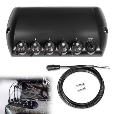 408450-1 5 Port Ethernet Switch, Replace for Humminbird AS ETH 5PXG Marine Network Switch, Fit for Helix 15/12/10/9/8/7, for APEX, SOLIX, Onix, ION, for Helix G4N, G3N, Black