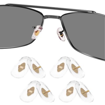 4 Pairs Replacement Nosepieces Nose Pads for Ray-Ban Aviator RB3025 RB3026 RB3044 RB3261 RB3483 Clubmaster RB3016 Sunglasses - Clear